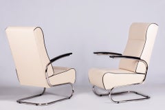 Ein Paar restaurierte Bauhaus-Sessel, von Mücke & Melder, Fn24, Leder, Tschechien, 1930er Jahre