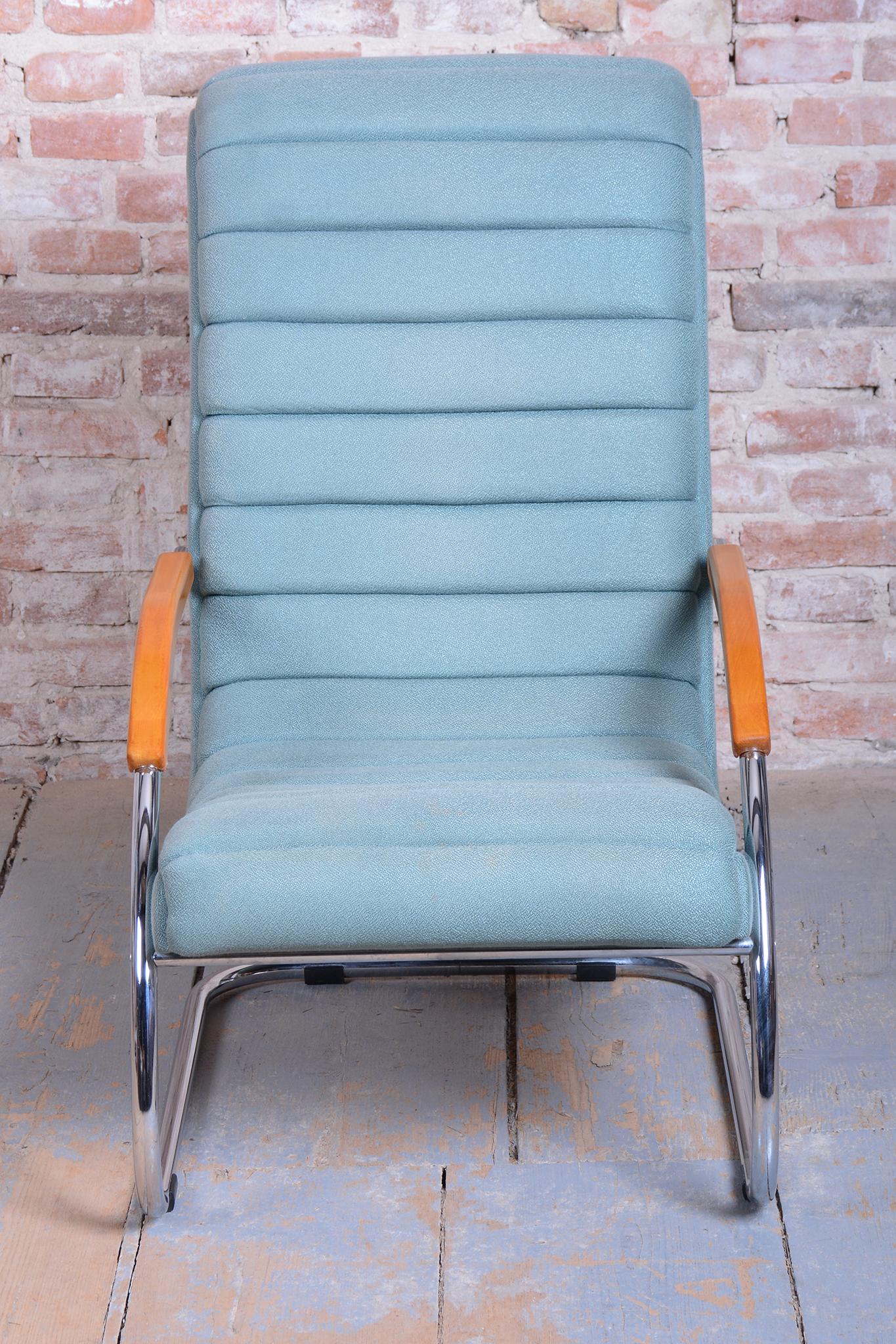 Pareja de sillones Bauhaus restaurados, de R.Slezak, modelo K32, cromados, República Checa, años 30 Acero en venta