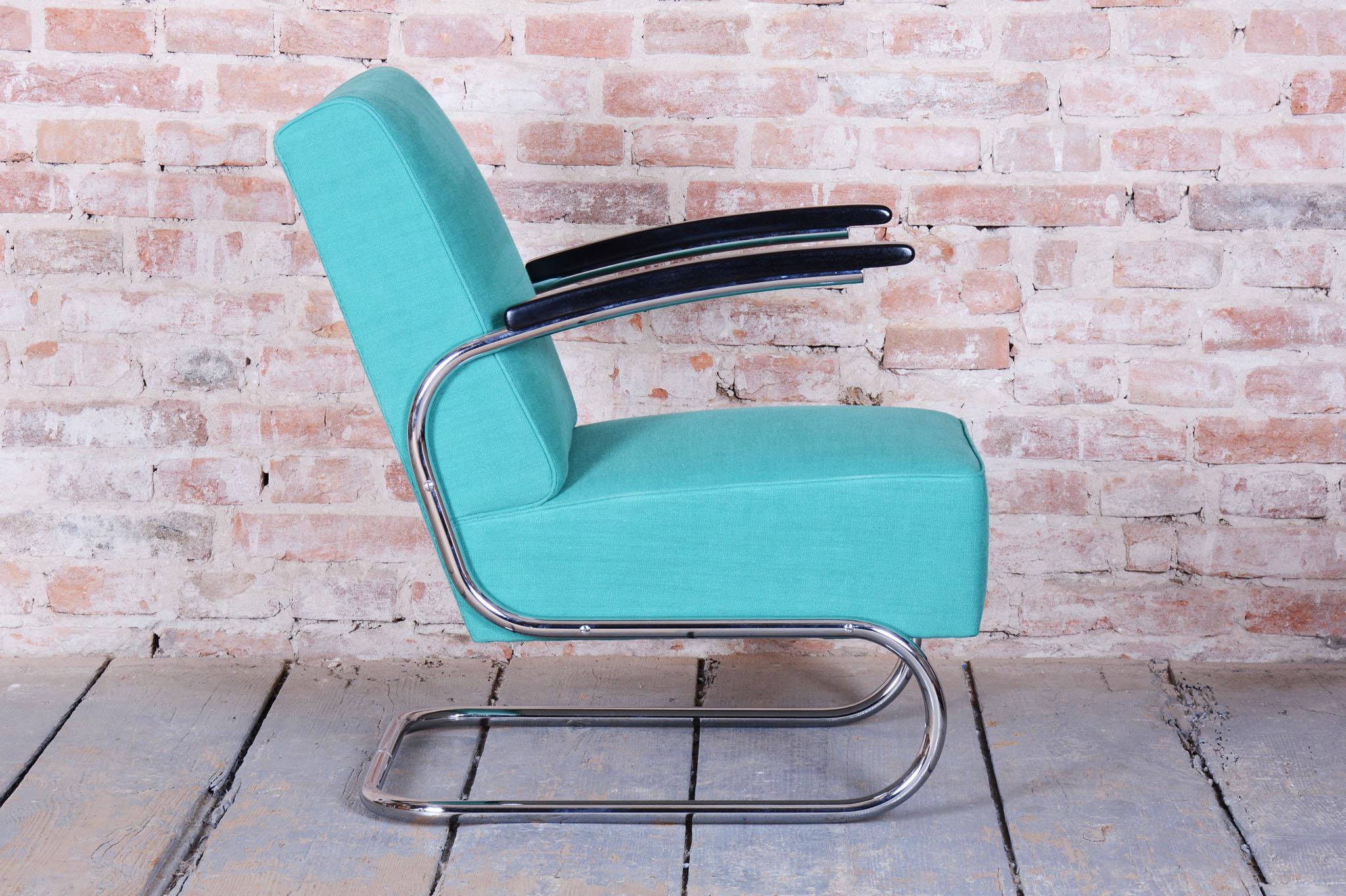 Paire de fauteuils Bauhaus restaurés, par W. Gispen, Mücke & Melder, République tchèque, années 1930 en vente 5