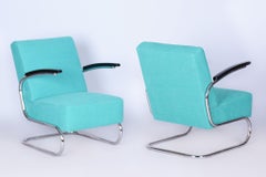Pair of Restored Bauhaus Armchairs, by W. Gispen, Mücke-Melder, Czech, 1930s