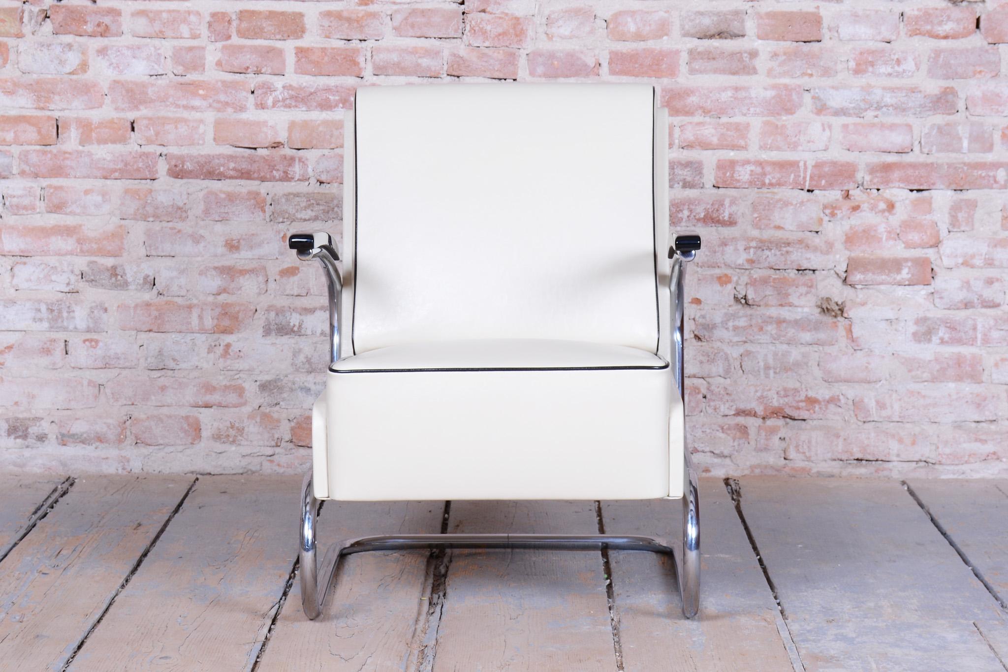 Fauteuil Bauhaus restauré, par W. Gispen, Mücke & Melder, République tchèque, années 1930 Bon état - En vente à Brandys nad Labem, Středočeský kraj