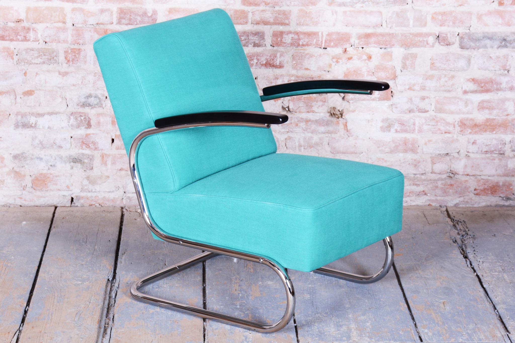20ième siècle Paire de fauteuils Bauhaus restaurés, par W. Gispen, Mücke & Melder, République tchèque, années 1930 en vente