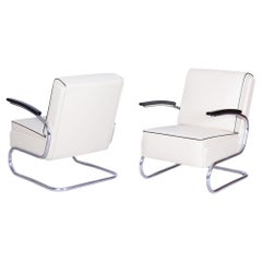 Pair of Restored Bauhaus Armchairs, by W. Gispen, Mücke-Melder, Czech, 1930s