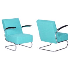 Pair of Restored Bauhaus Armchairs, by W. Gispen, Mücke-Melder, Czech, 1930s