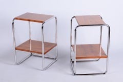 Pair of Restored Bauhaus Bedside Tables, by M. Breuer for Thonet, Germany, 1920s