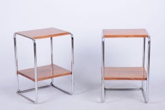 Pair of Restored Bauhaus Bedside Tables, by M. Breuer for Thonet, Germany, 1920s