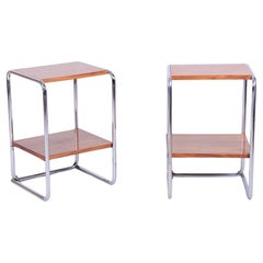 Pair of Restored Bauhaus Bedside Tables, by M. Breuer for Thonet, Germany, 1920s