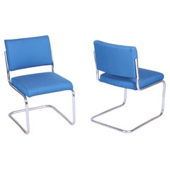 Paire de chaises Bauhaus restaurées, par Hynek Gottwald, chrome, tchèque, années 1930