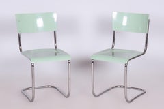 Pair of Restored Bauhaus Chairs, by M. Stam for R. Slezák, Chrome, Czech, 1930s