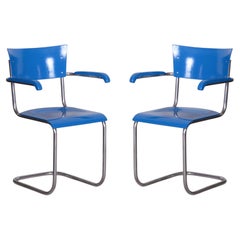 Pair of Restored Beech Armchairs by Mart Stam, Germany, 1930s