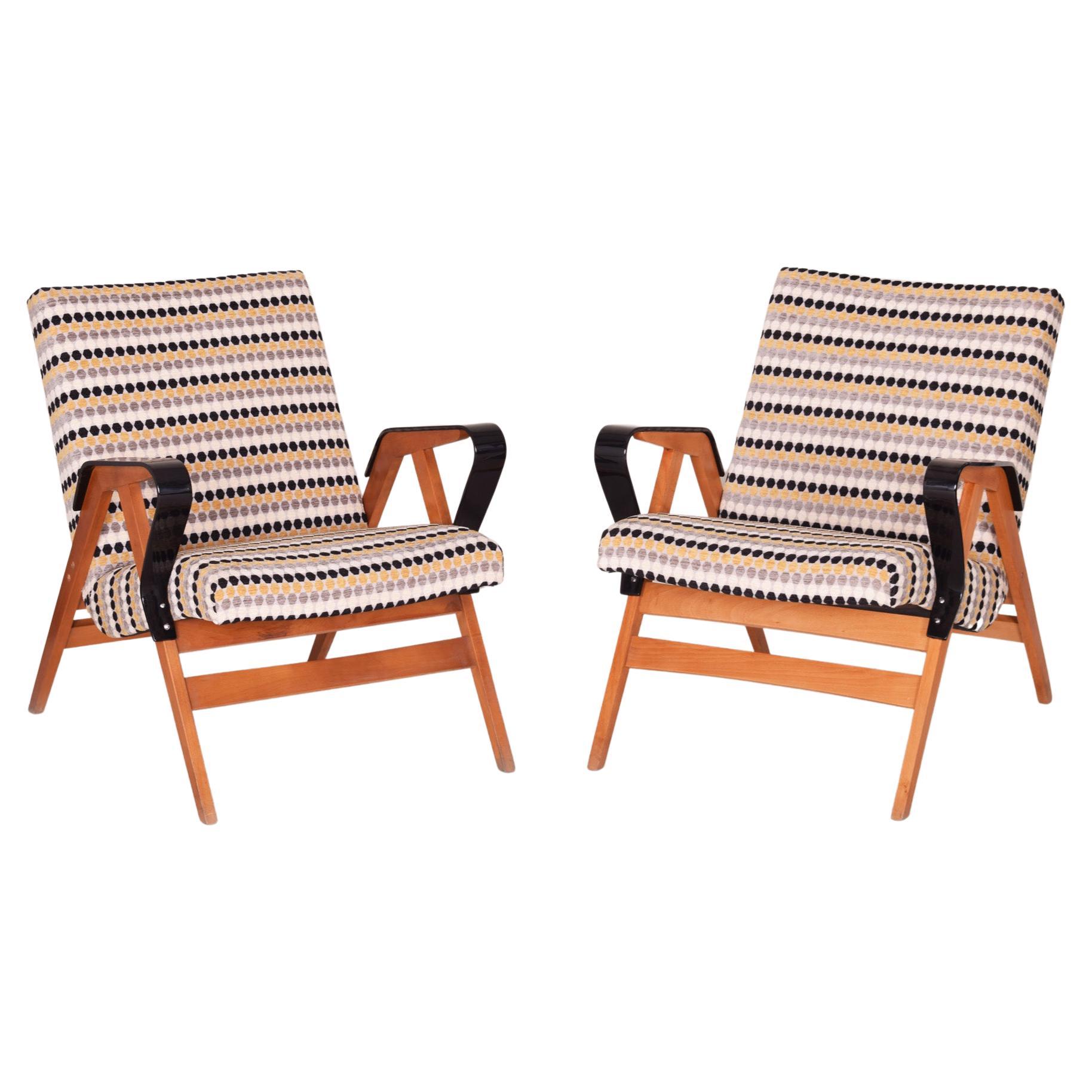 Paire de fauteuils restaurés de style tchèque du milieu du siècle, Tatra Pravenec, années 1950