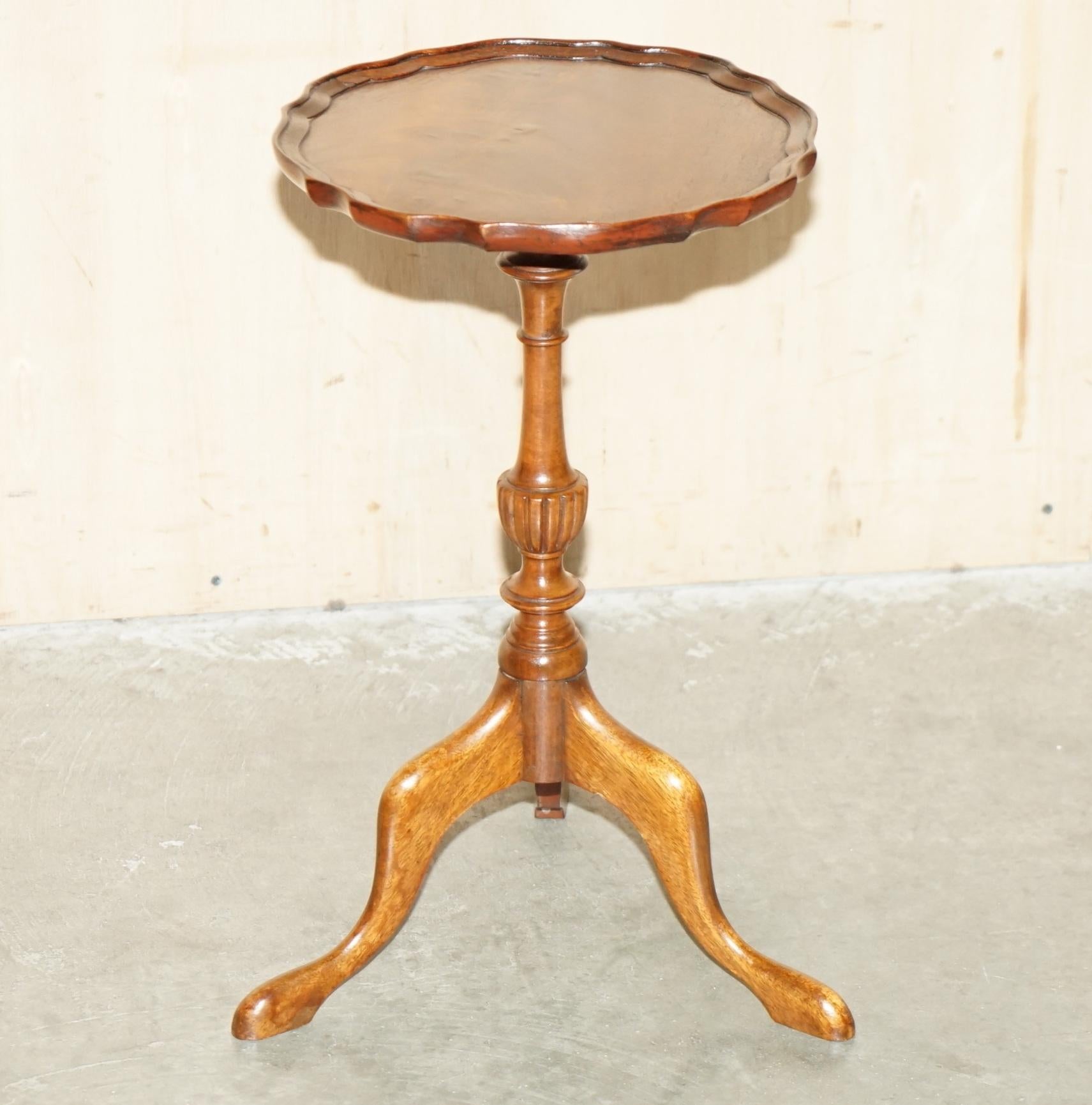 Royal House Antiques

Royal House Antiques is delighted to offer for sale this stunning pair of vintage, fully restored, flamed Mahogany Pie crust edge lamp or side tables

A good-looking well-made pair of tripod tables in lovely order, my French