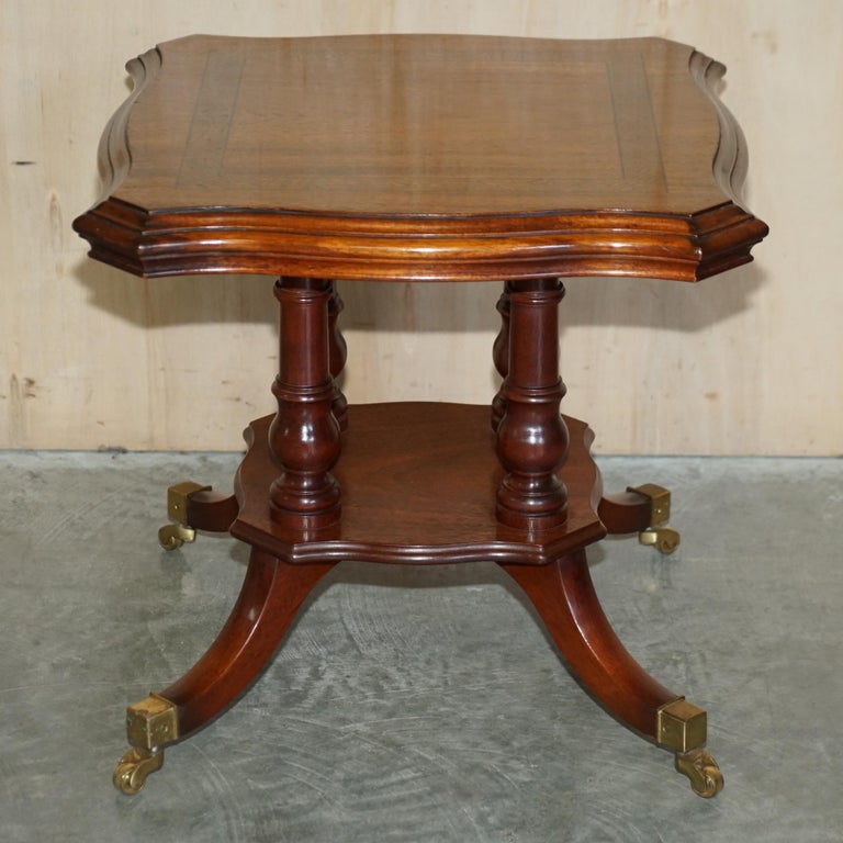 Pair of Restored Flamed Hardwood Side End Lamp Wine Tables English
