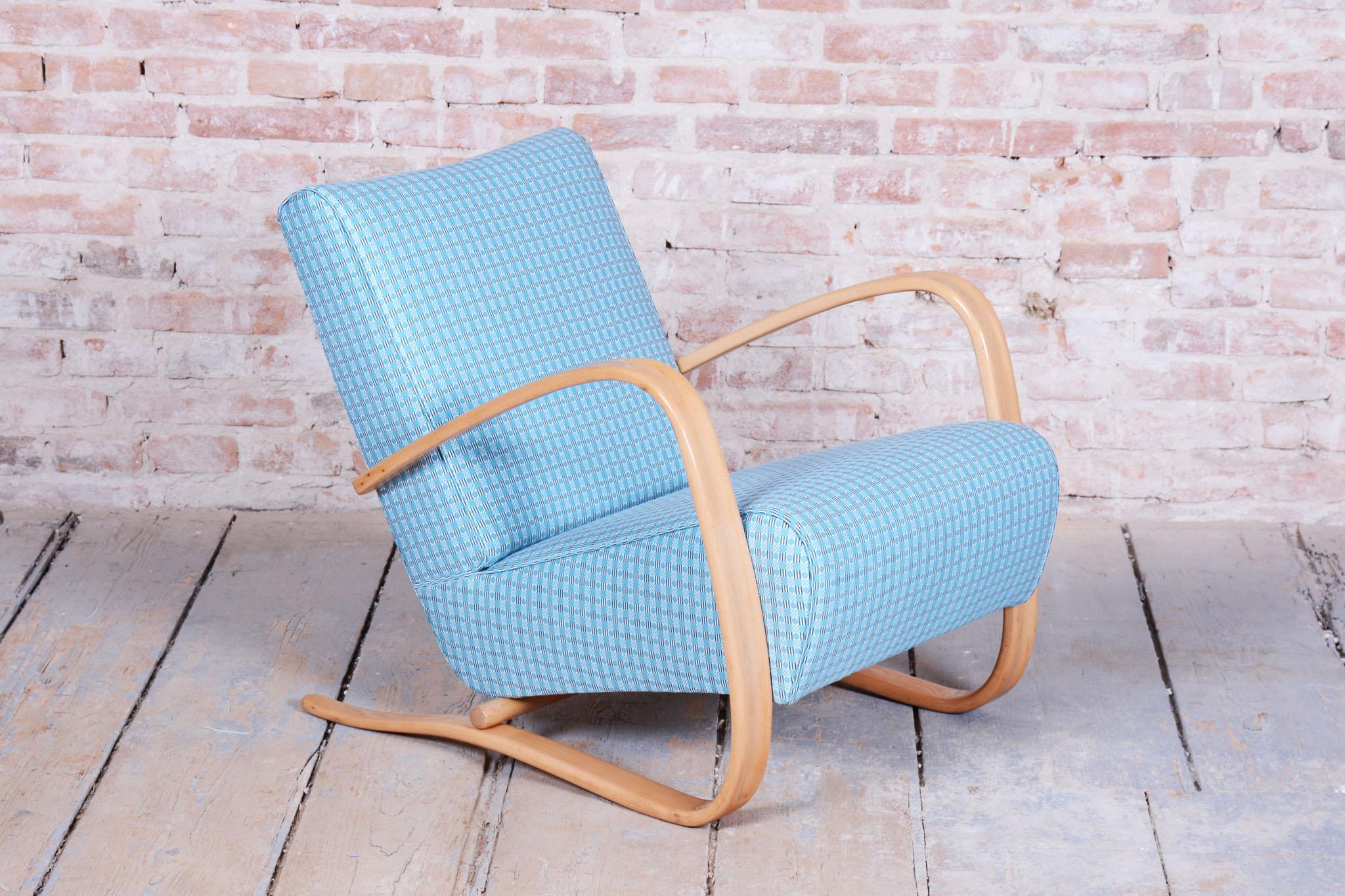 Paire de fauteuils H-269 restaurés, par Jindrich Halabala, UP Zavody, tchèque, années 1930 en vente 9