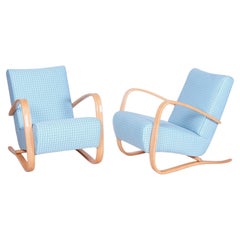 Pair of Restored H-269 Armchairs, by Jindrich Halabala, UP Zavody, Czech, 1930s
