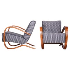 Pair of Restored H-269 Armchairs, by Jindrich Halabala, UP Zavody, Czech, 1930s