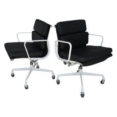 Pair of Restored Herman Miller Eames Aluminum Group Management Chairs