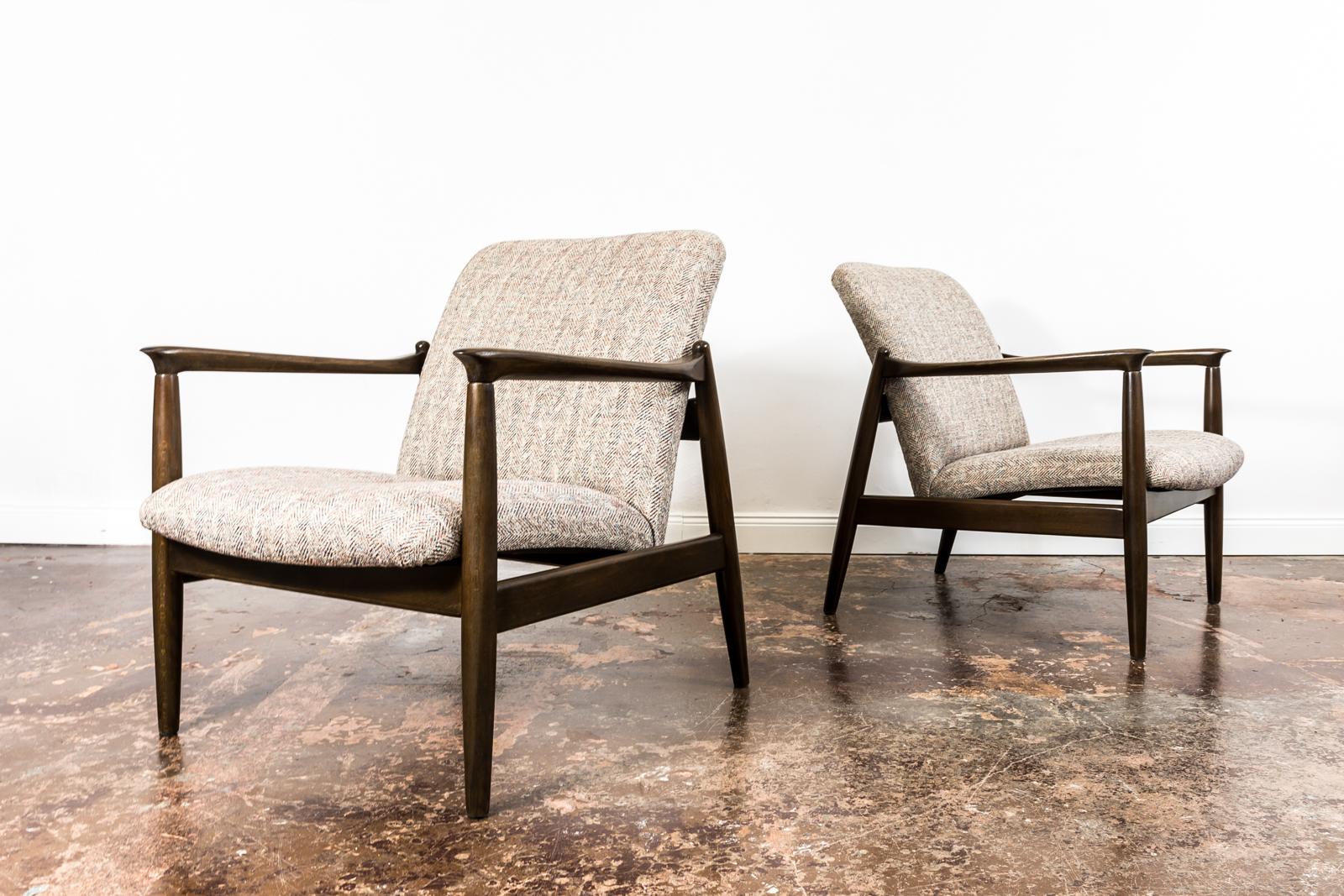 Pair Of Mid Century GFM64 Armchairs By Edmund Homa, 1960's For Sale 3