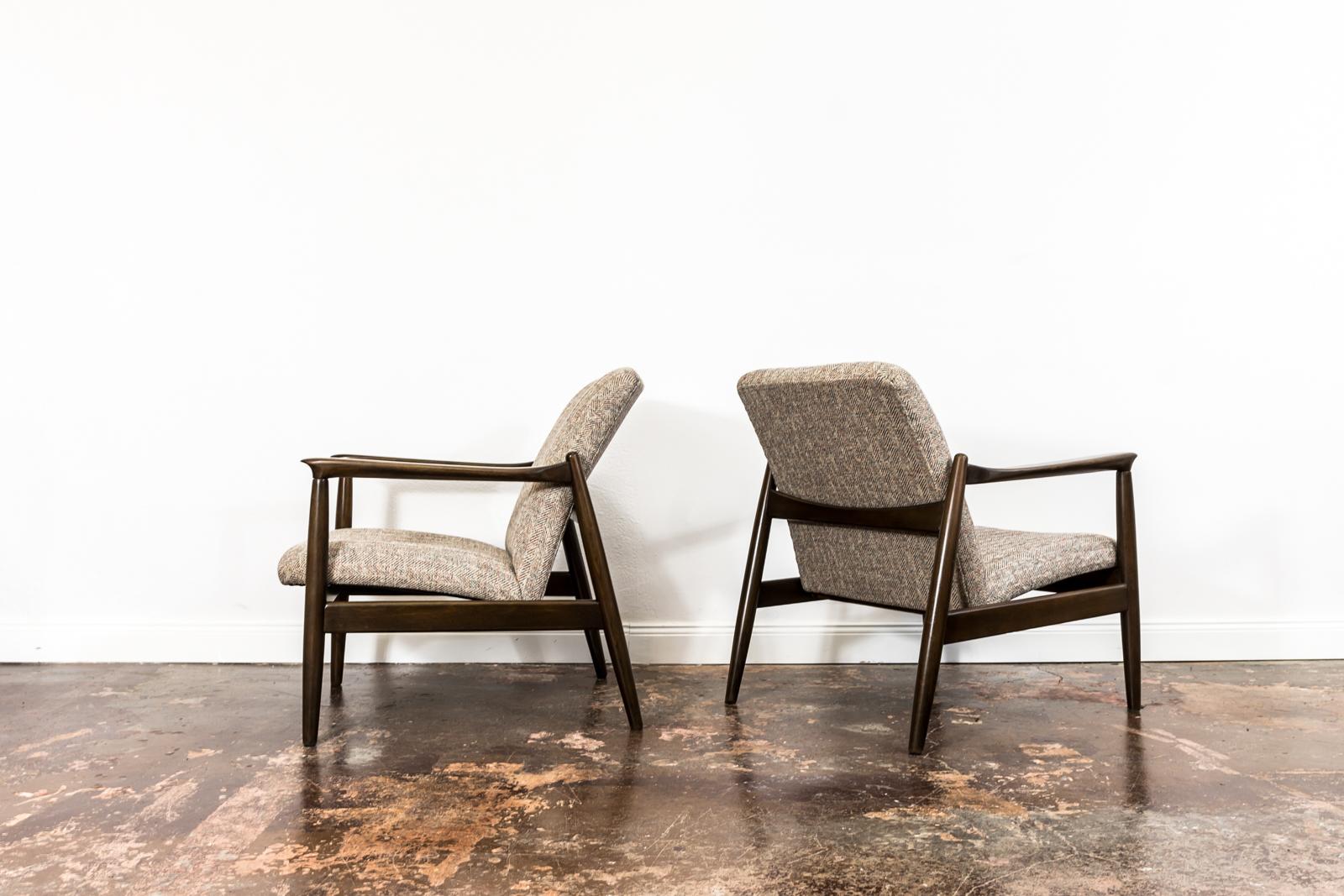 Pair Of Mid Century GFM64 Armchairs By Edmund Homa, 1960's For Sale 1