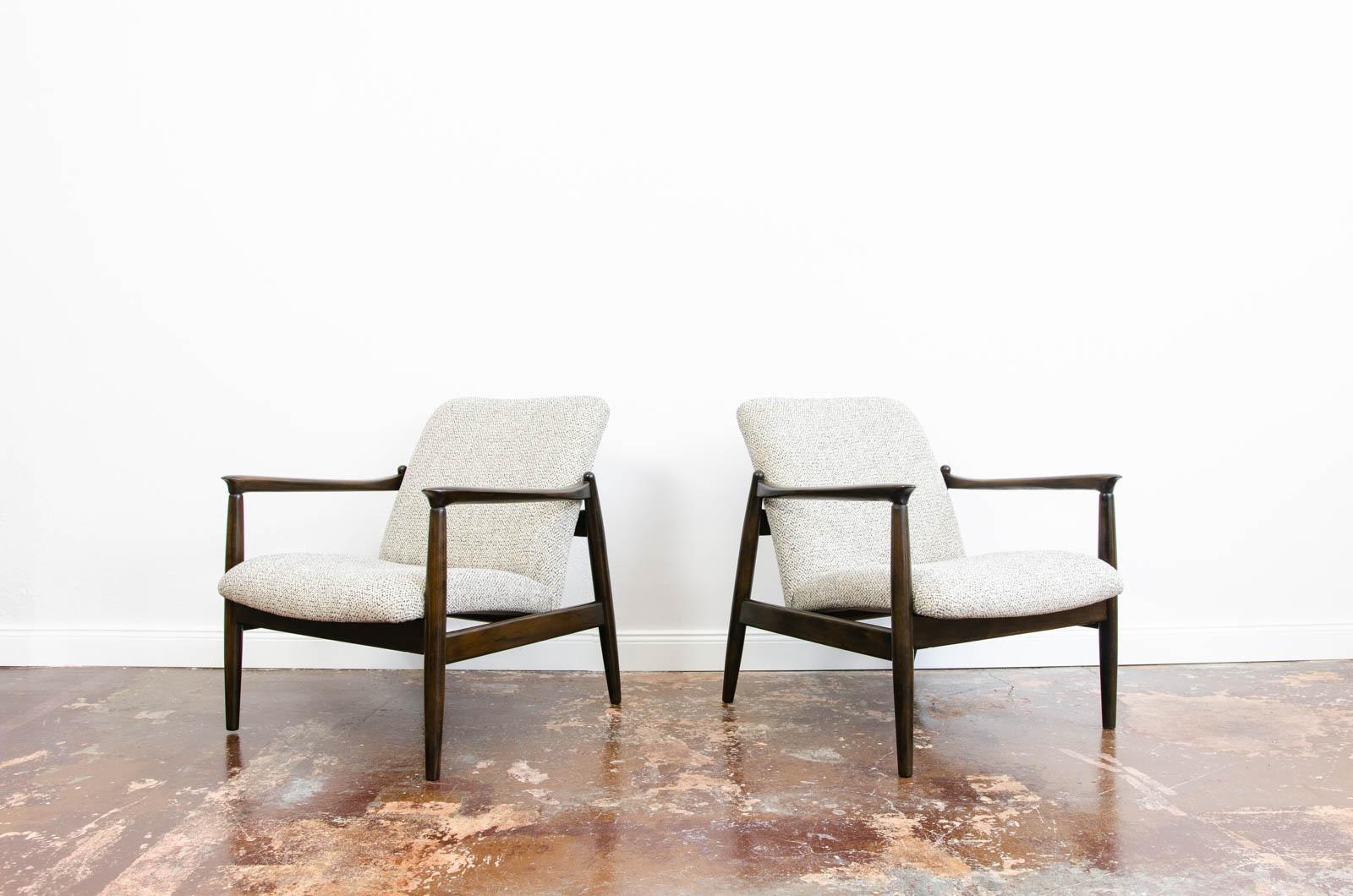 Pair Of Mid Century GFM64 Armchairs By Edmund Homa, 1960's For Sale 1