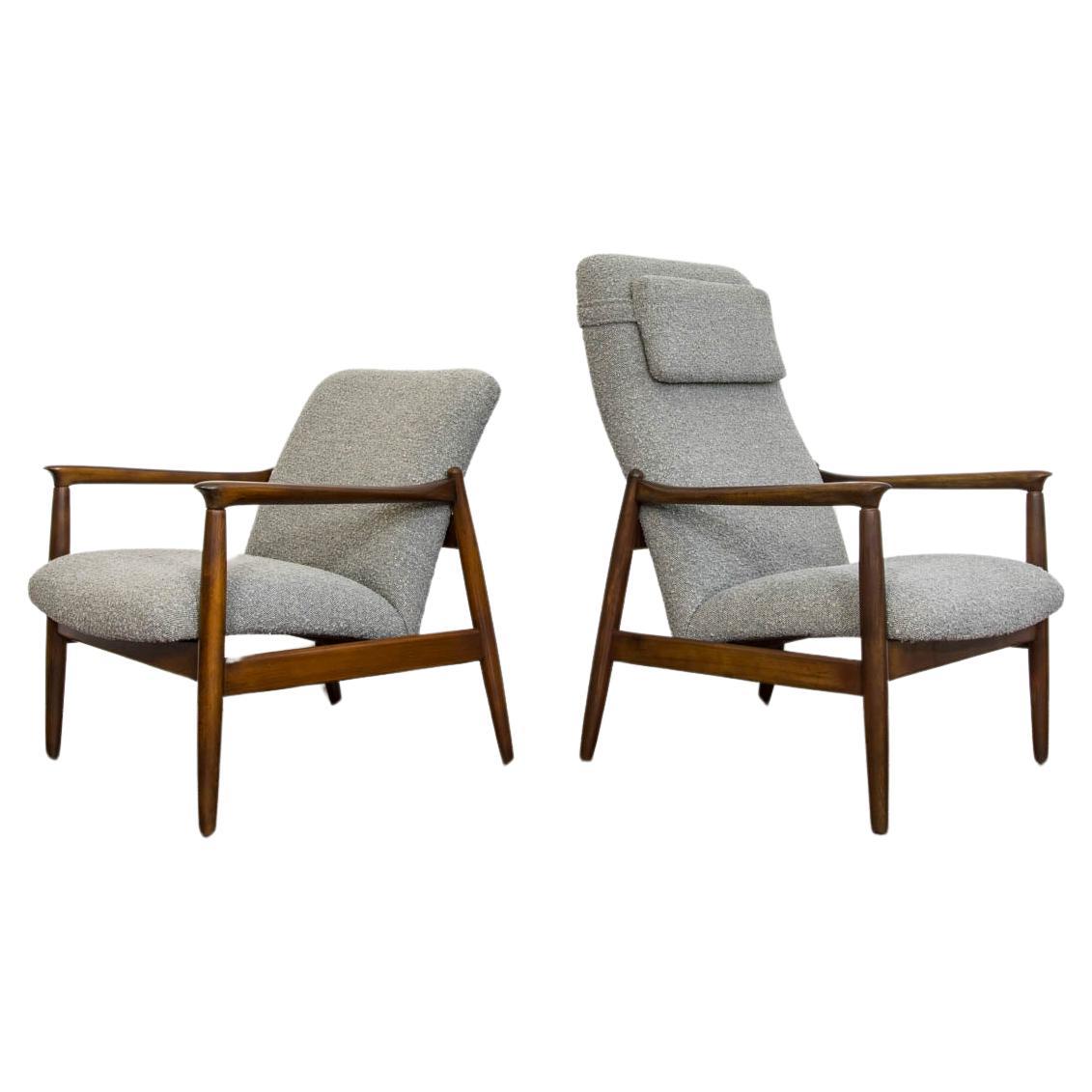 Pair Of Mid Century GFM64 Armchairs By Edmund Homa, 1960's For Sale