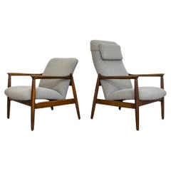 Pair Of Restored Mid Century Armchairs By Edmund Homa, 1960's
