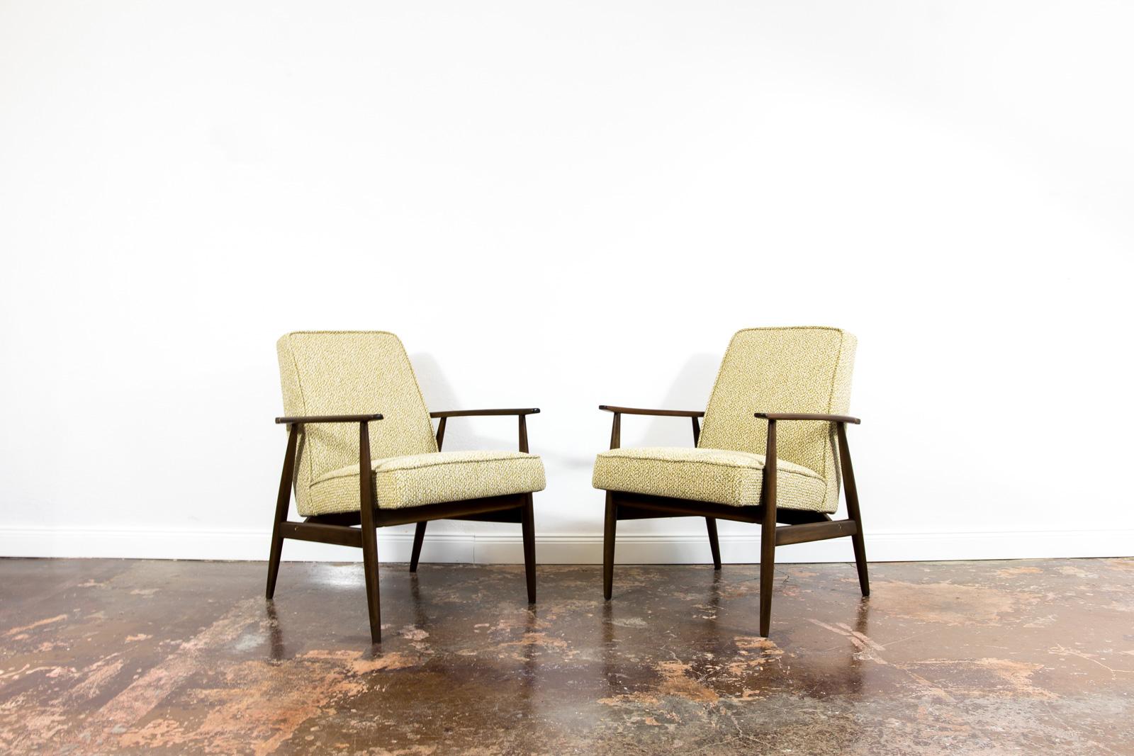 Mid-Century Modern Pair of Restored Mid-Century Armchairs by H. Lis, 1960's