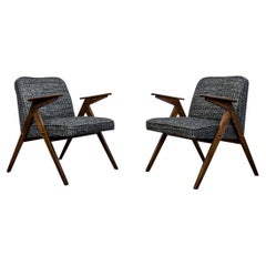 Pair of Restored Mid-Century Black "Bunny" Armchairs Type 300-177, 1970's