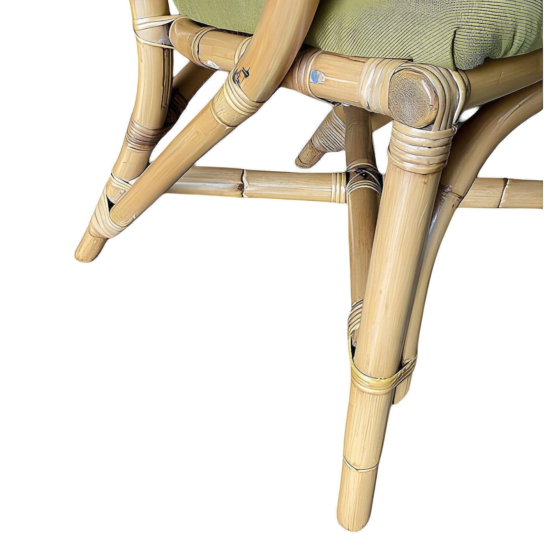 Pair of Restored Mid-Century Loop Arm Rattan Dining Armchairs For Sale 2