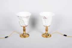 Pair of Restored Mid-Century Table Lamps, by Kamenický Šenov, Czech, 1960s