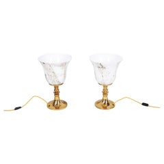 Pair of Restored Mid-Century Table Lamps, by Kamenický Šenov, Czech, 1960s