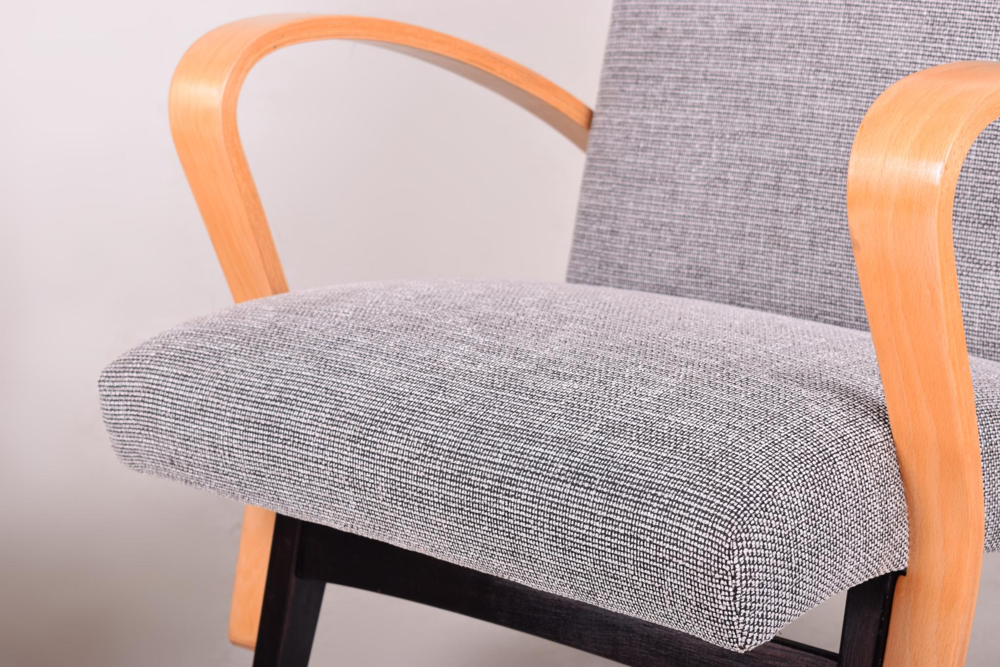 Art Deco Pair of Restored Midcentury Armchairs, Made in 1950s Czechia by František Jirák