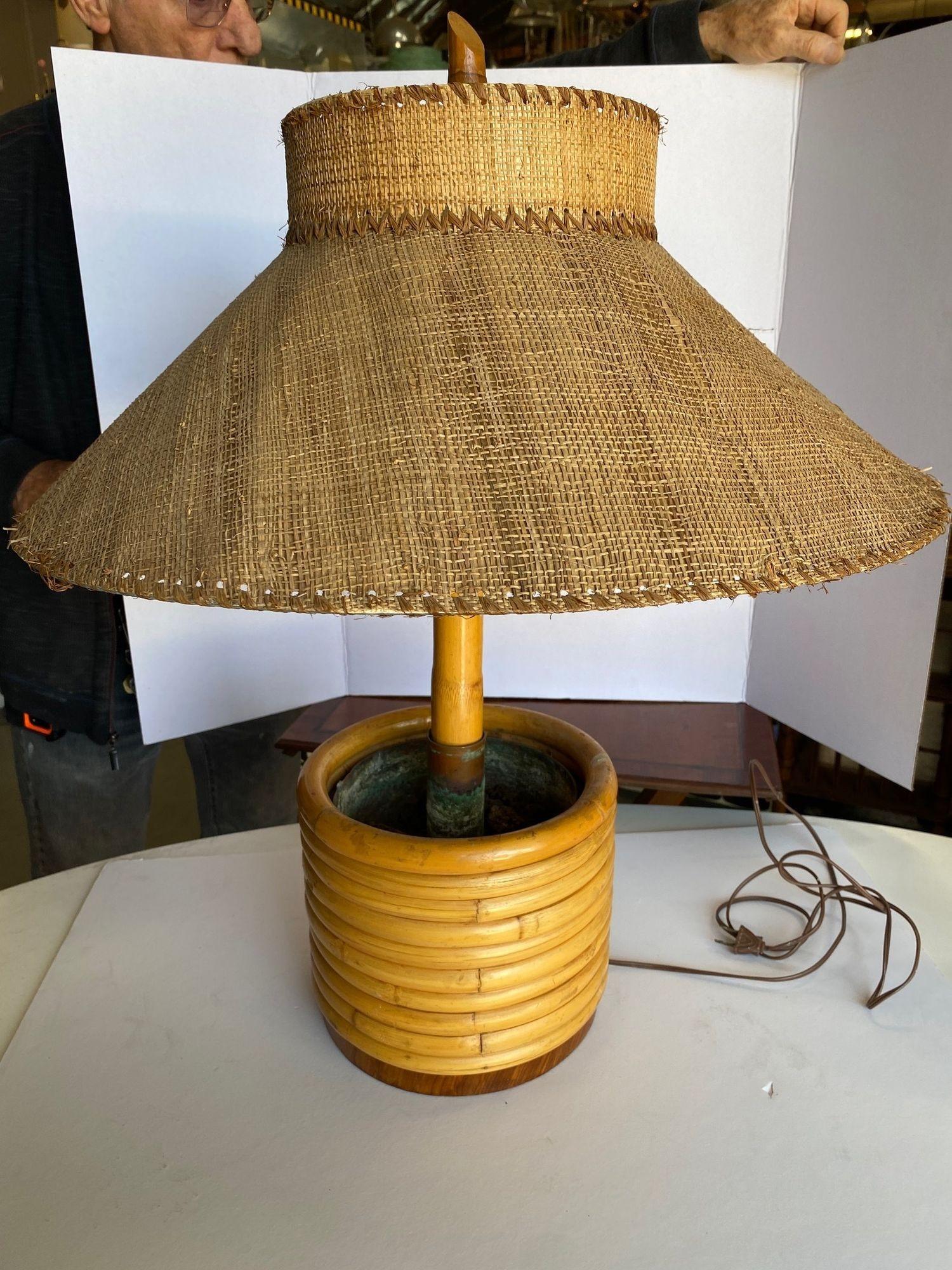 lillian august rattan floor lamp