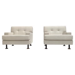 Pair of Restored 'SQUARE' Lounge Chairs by Zanuso for Arflex, Italy, 1962, Signed