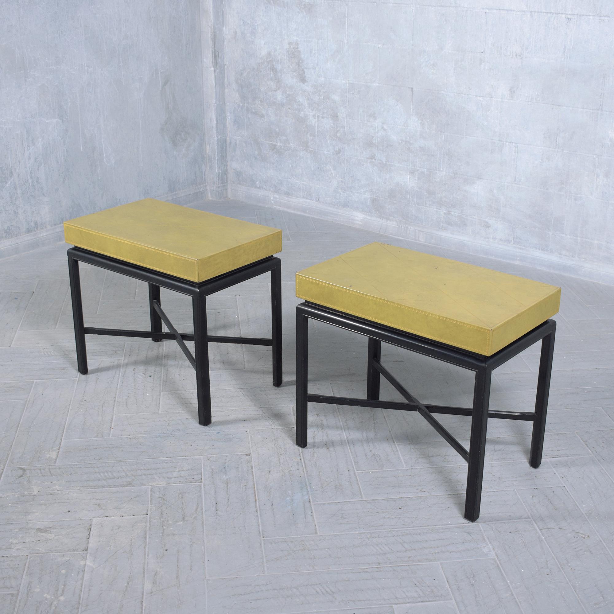 Late 20th Century Sheraton-Style 1970s Side Tables: Vintage Elegance Restored For Sale