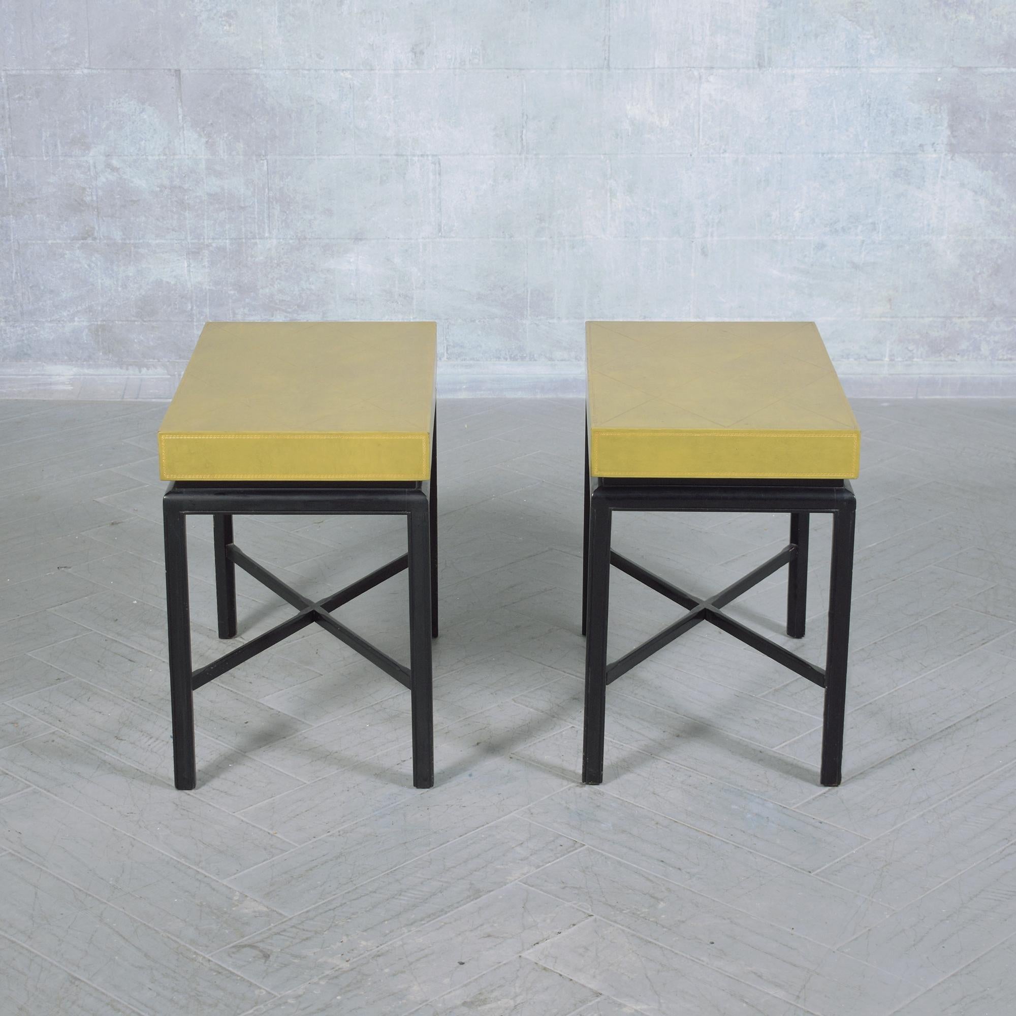 Sheraton-Style 1970s Side Tables: Vintage Elegance Restored For Sale 1