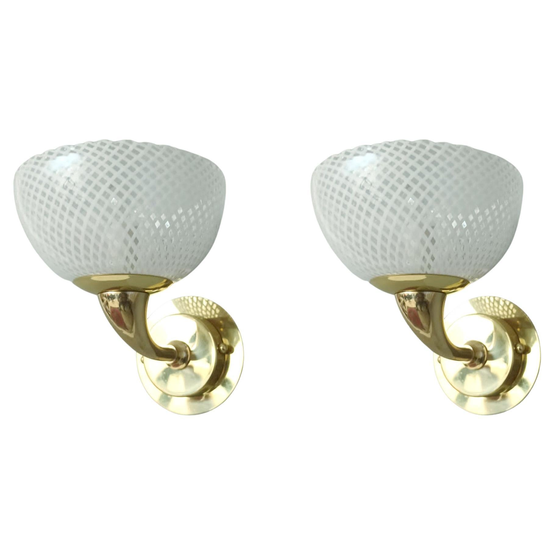 Pair of Reticello Sconces, 3 Pairs Available For Sale