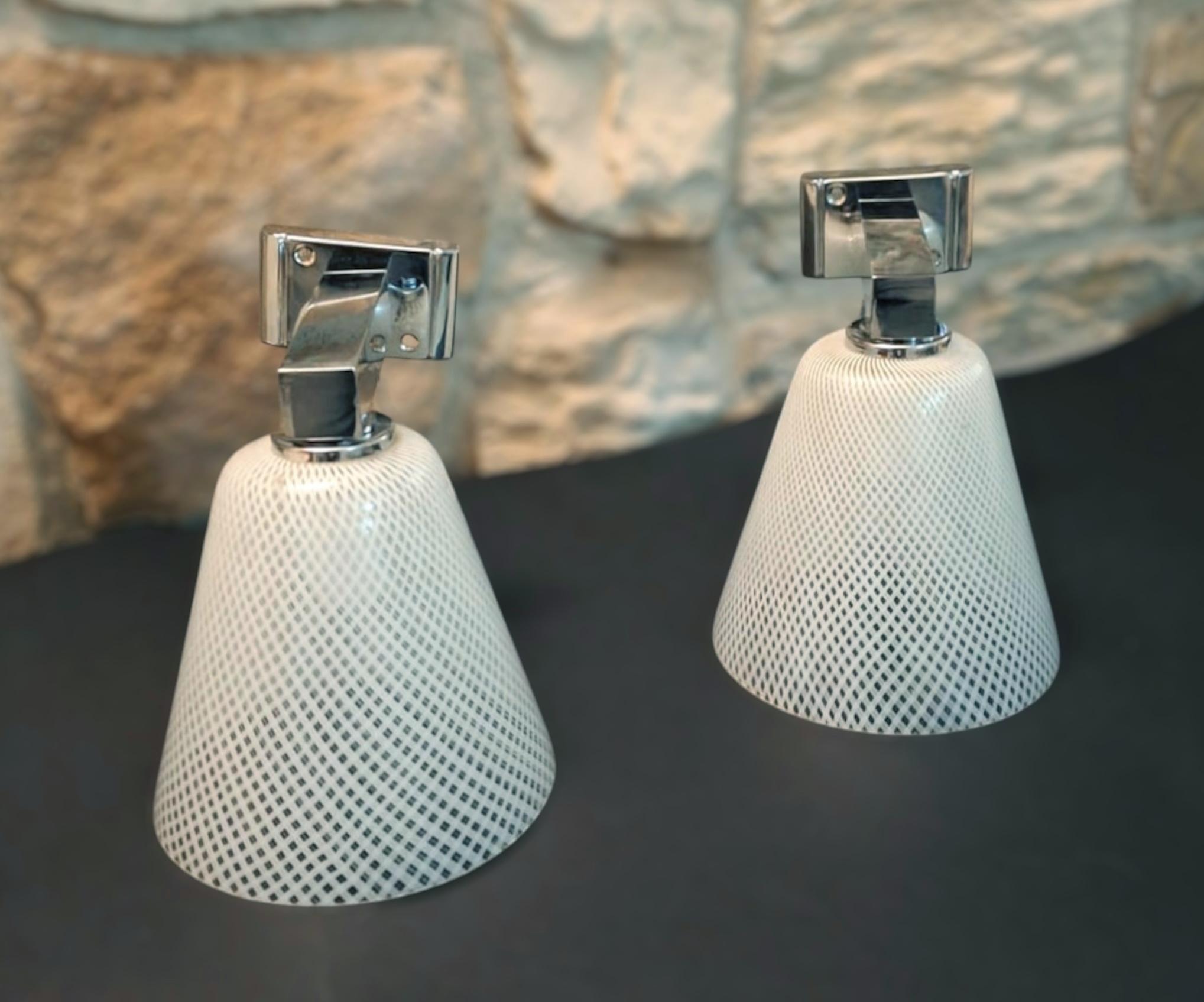 Pair of Reticello Sconces For Sale 4