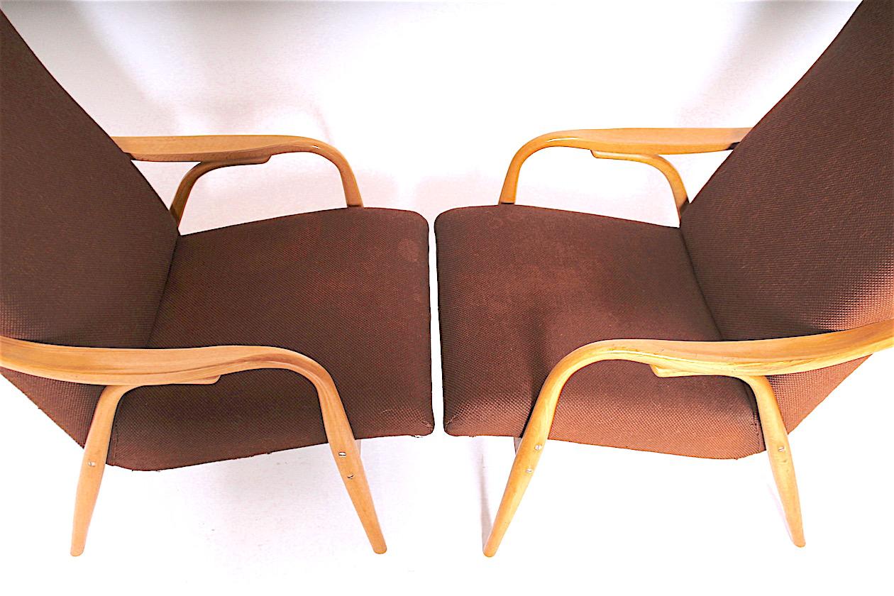 Mid-Century Modern Pair of Retro Armchairs 