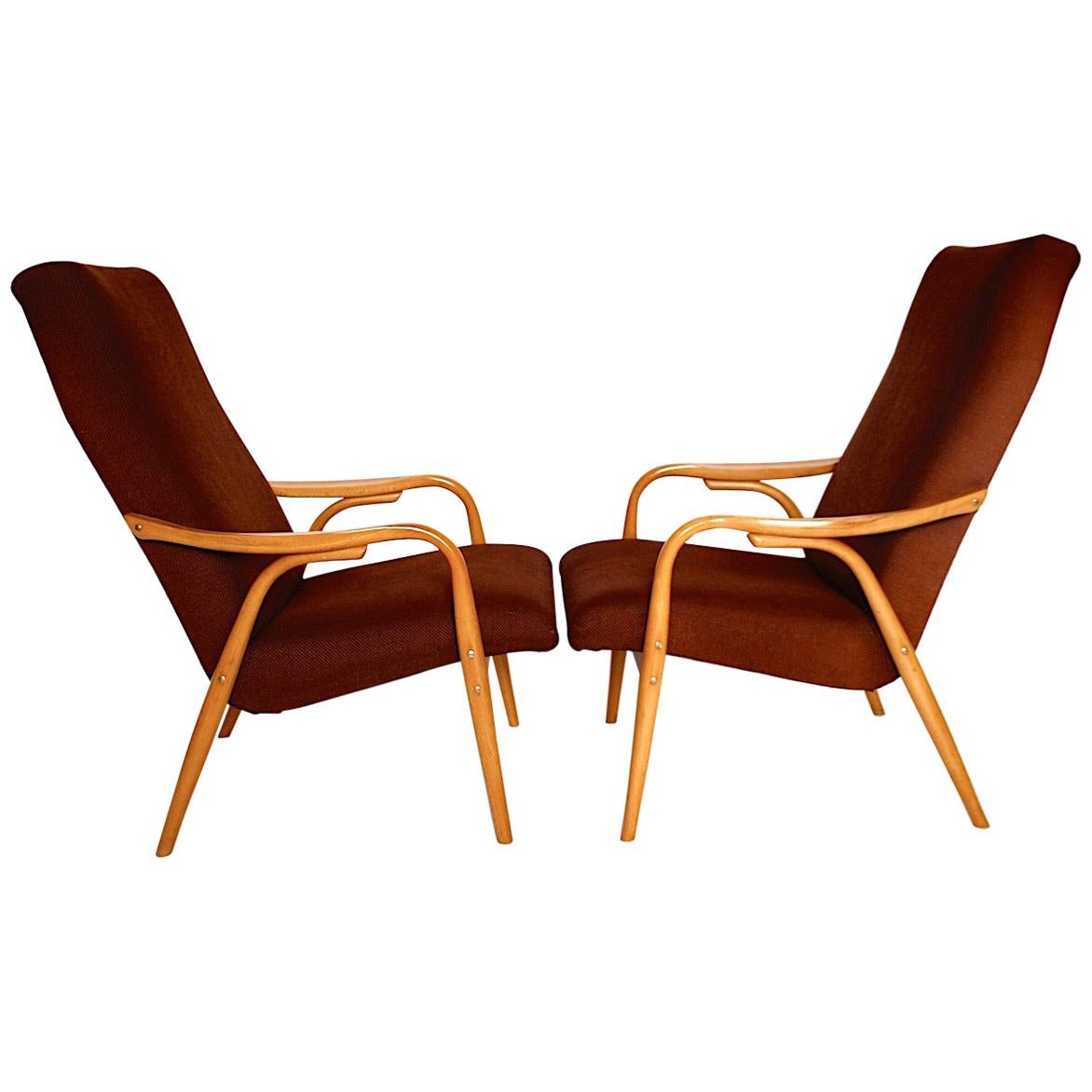 Pair of Retro Armchairs "Ton" For Sale