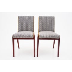 Paire de chaises rétro par Józef Chierowski:: modèle "Aga":: design polonais:: 1970