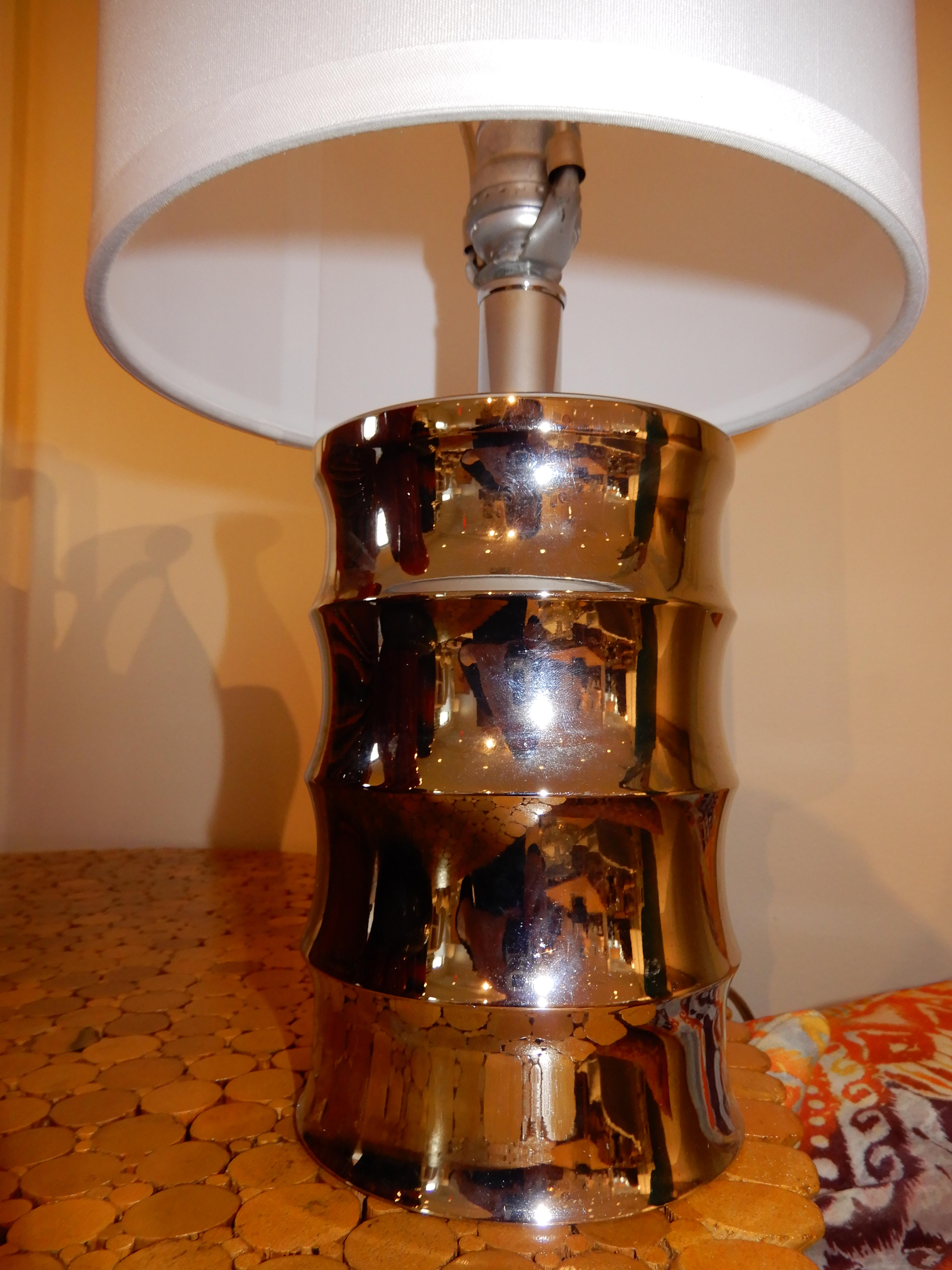 Pair of Retro Polished Chrome Table Lamps (Industriell)