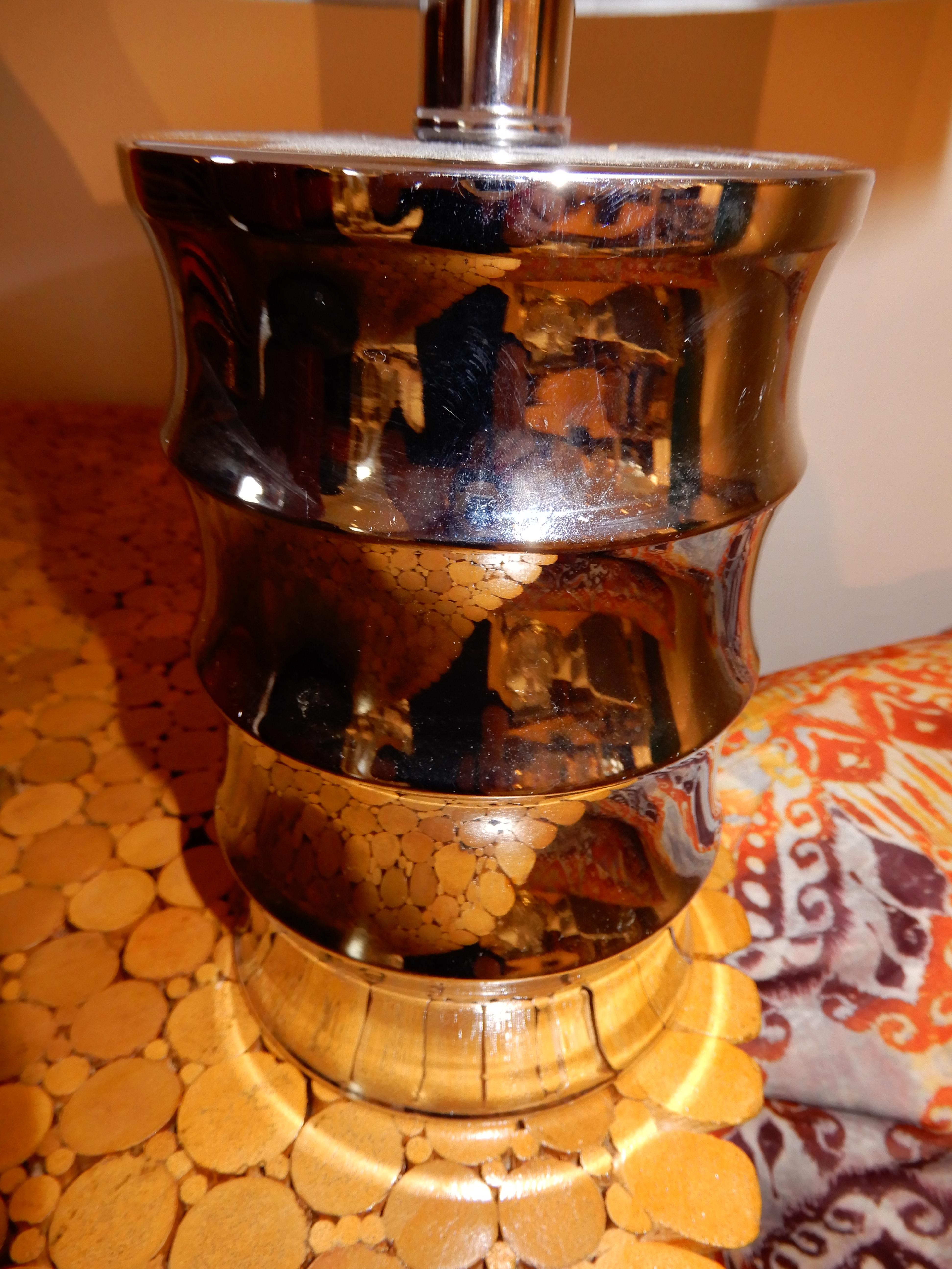 Pair of Retro Polished Chrome Table Lamps (amerikanisch)
