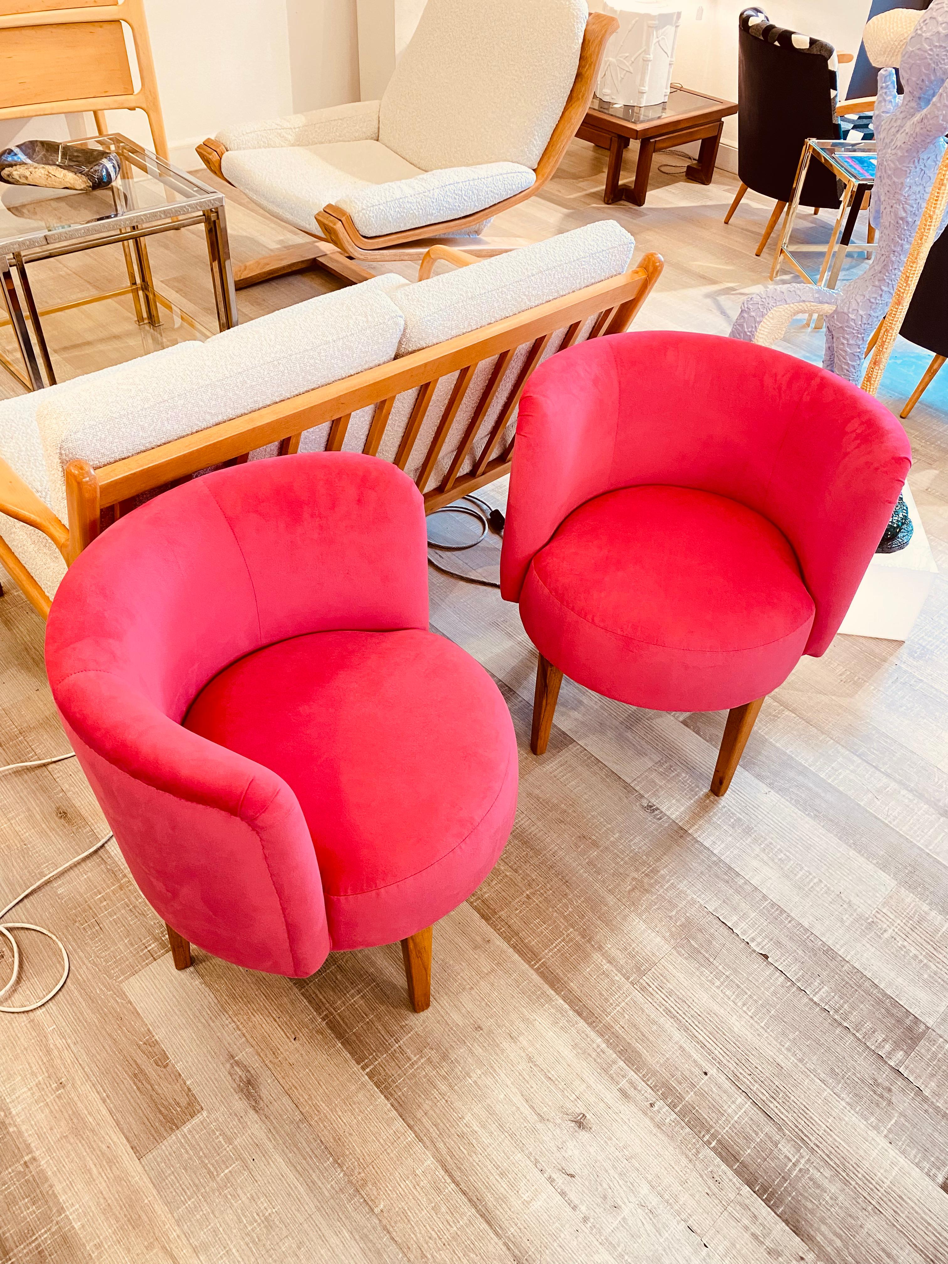 Pair of Retro Small Armchairs  In Excellent Condition For Sale In Budapest, HU