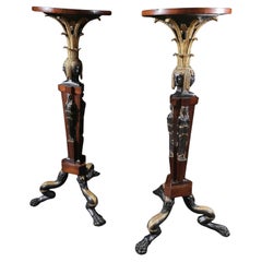 Pair of “return from Egypt” torch holders , attributed to Agostino Fantastici