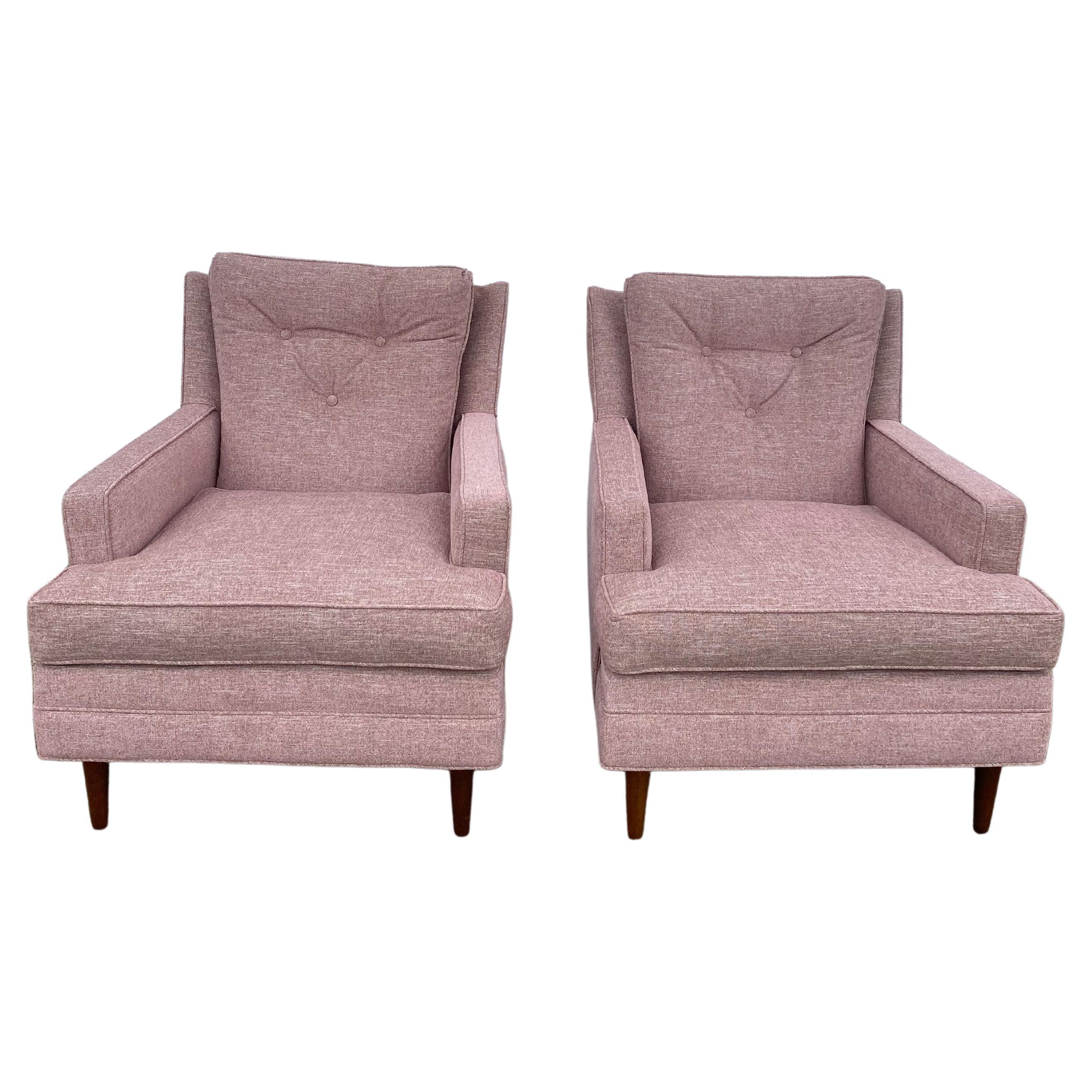 Pair of Reupholstered 1960s Flair Club Chairs by Bernhardt For Sale