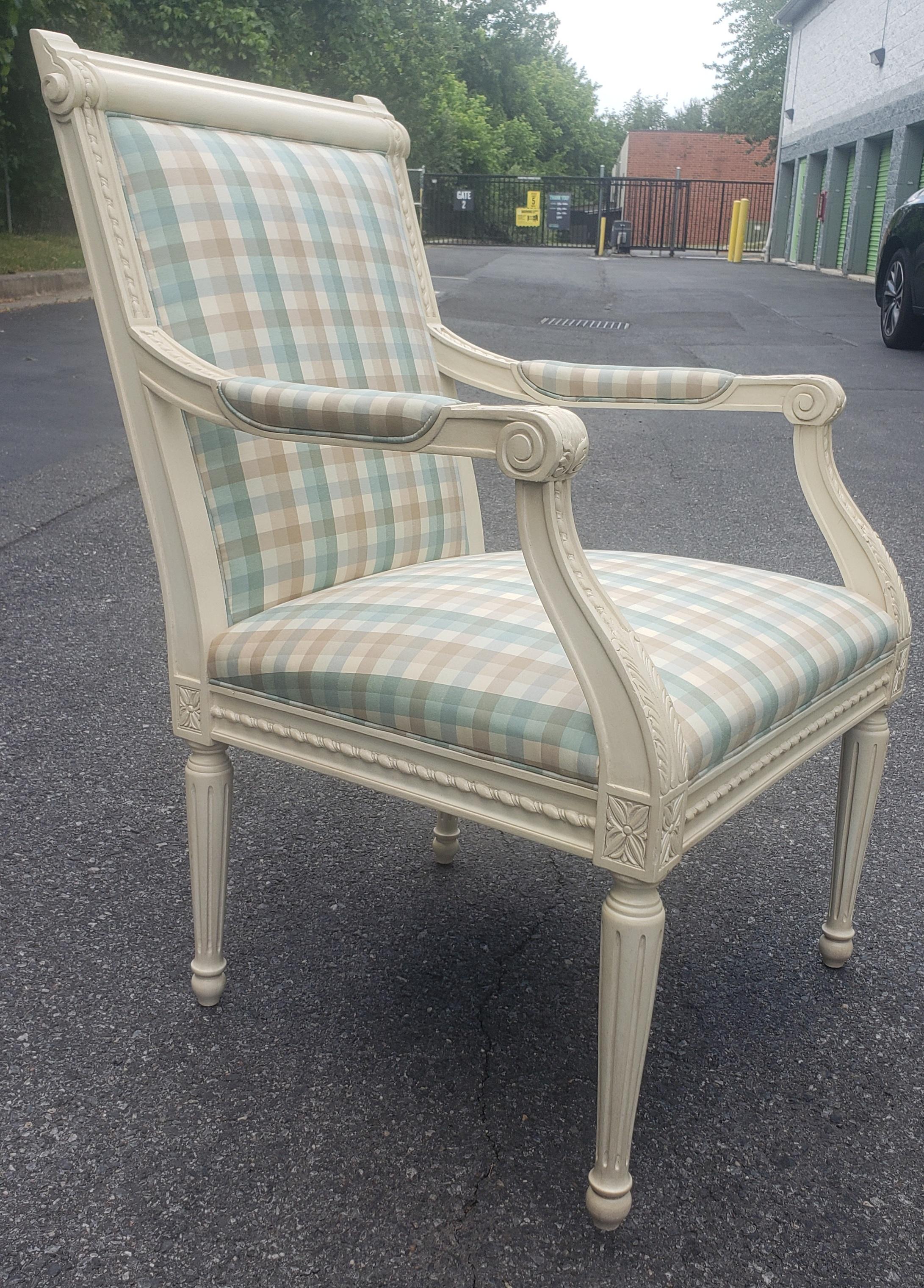 Pair of Reupholstered Carved Mahogany Barlfour Frames Chairs In Good Condition For Sale In Germantown, MD