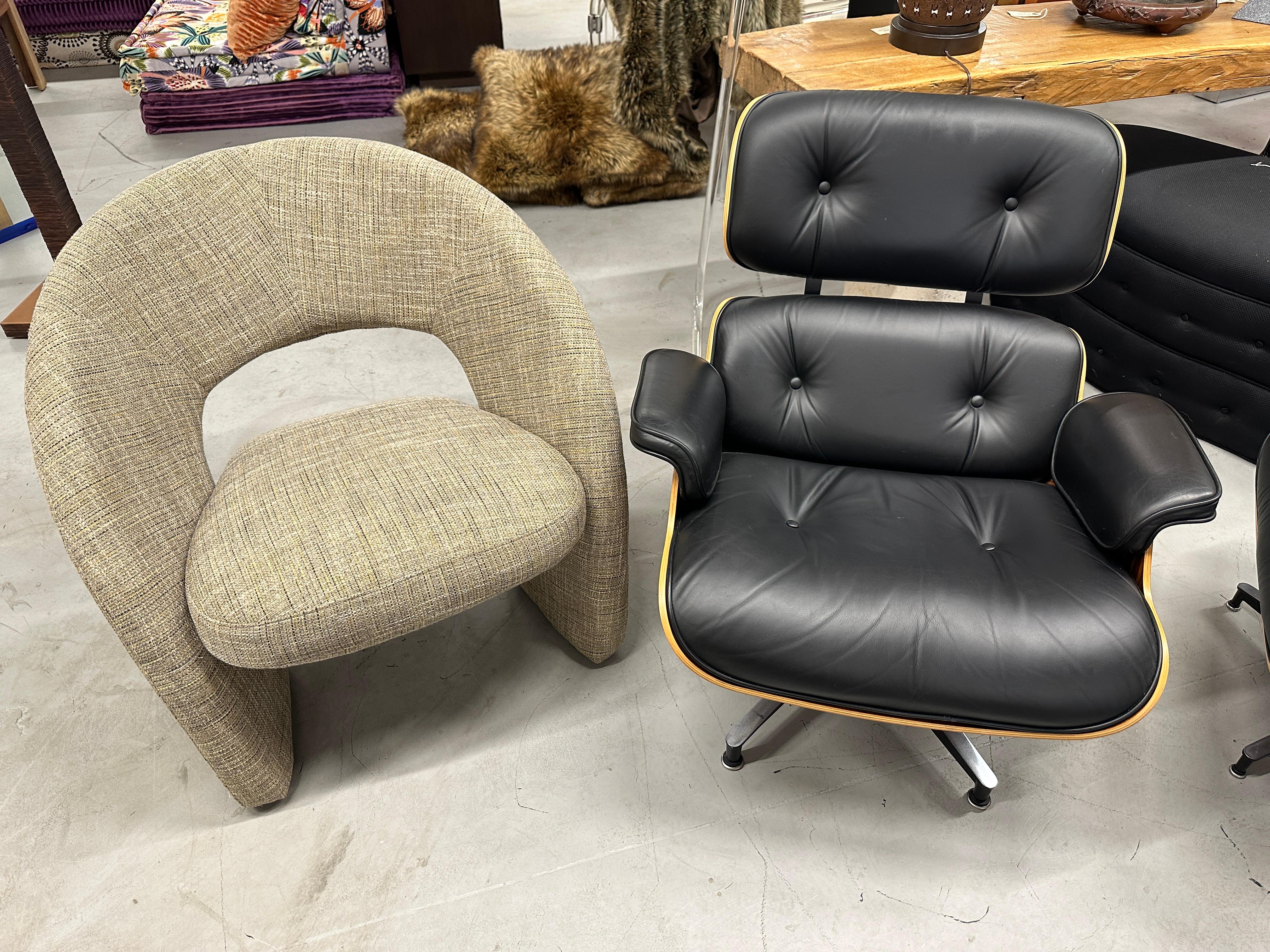 Pair of Reupholstered Post Modern Sculptural Chairs 7