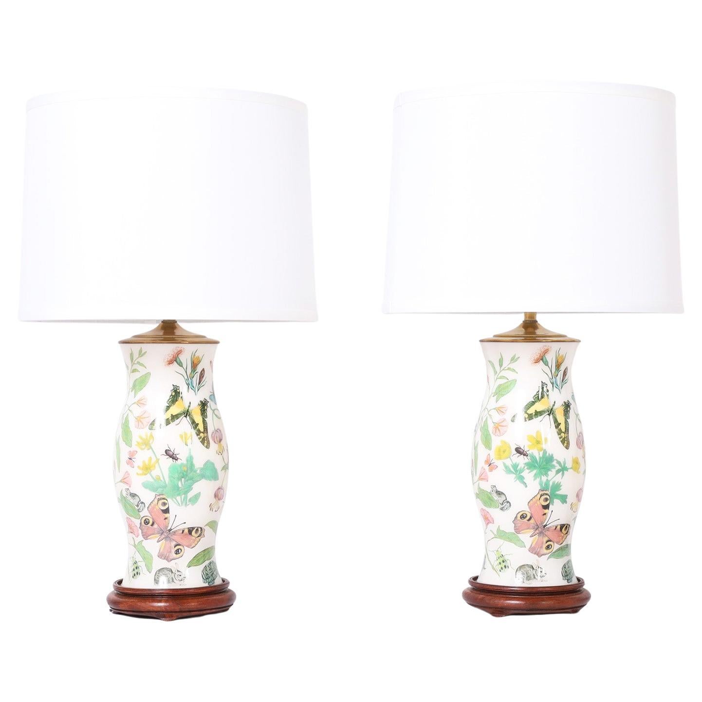 Decoupage Side Lamp With Shells Pattern main image 1