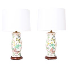 Pair of Reverse Decoupage Table Lamps